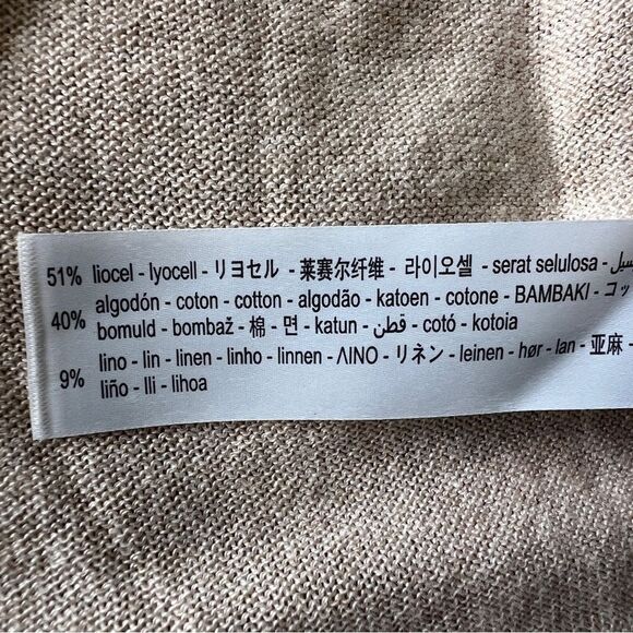 OYSHO Beige Knit Sleeveless V-Neck Dress Size M - Picture 7 of 7